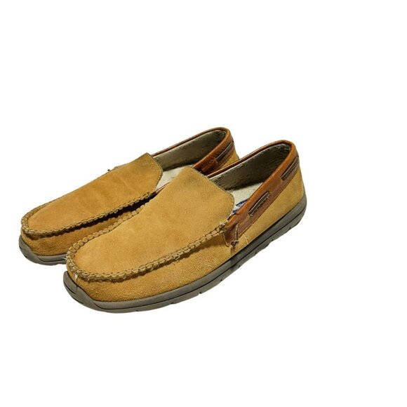 Tempur-Pedic Men's Upslope Suede Leather Slip-On Moccasin Slippers Hashbrown - Picture 4 of 6